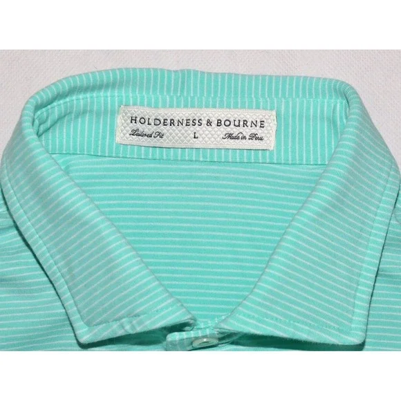 Holderness & Bourne Tailored Fit The Nagle Mens Polo Cabo White Shirt Size Large